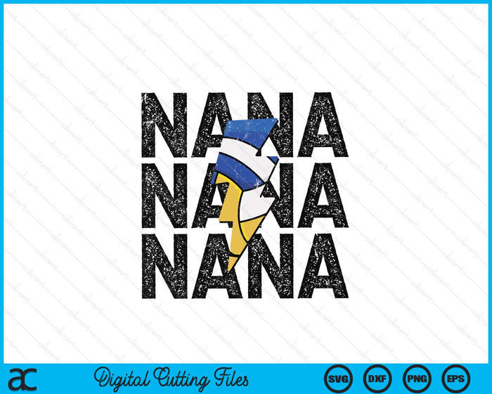 Volleyball Nana Distressed Lightning Bolt SVG PNG Digital Printable Files