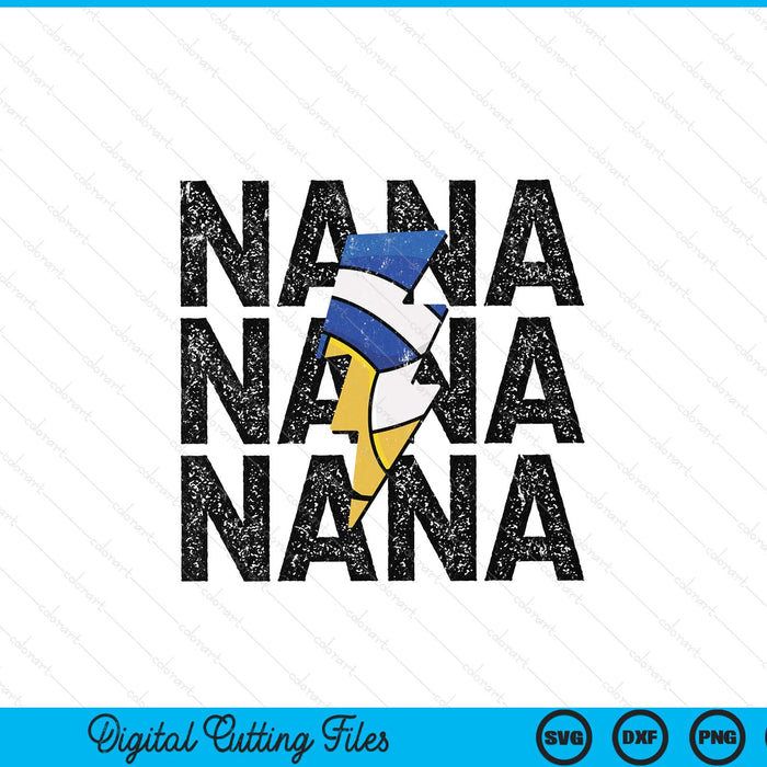 Volleyball nana distressed lightning bolt SVG cut file
