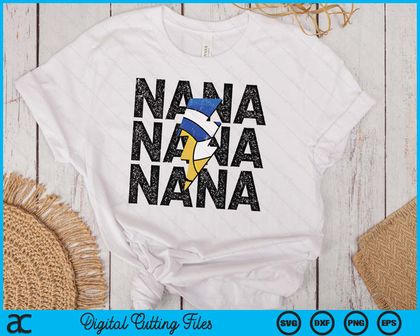 Volleyball Nana Distressed Lightning Bolt SVG PNG Digital Printable Files