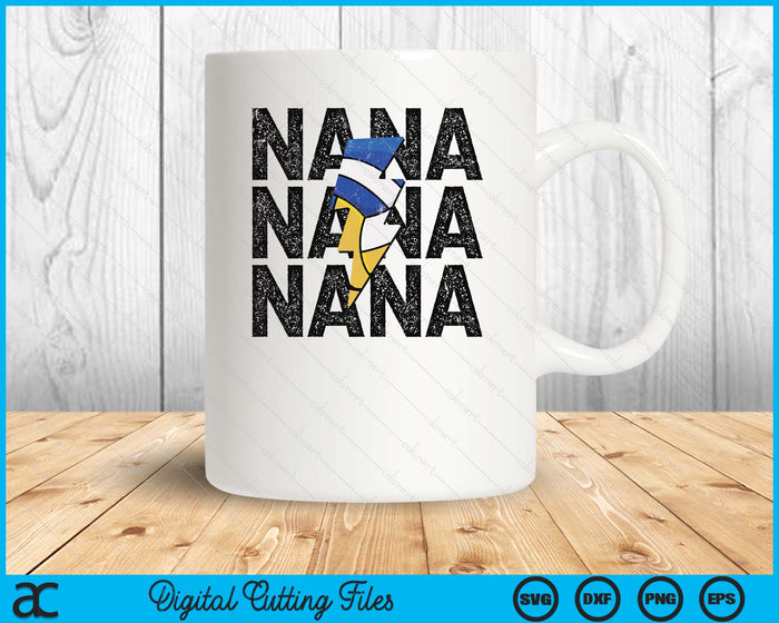 Volleyball Nana Distressed Lightning Bolt SVG PNG Digital Printable Files