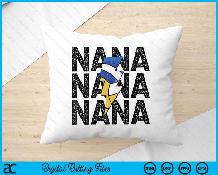 Volleyball Nana Distressed Lightning Bolt SVG PNG Digital Printable Files