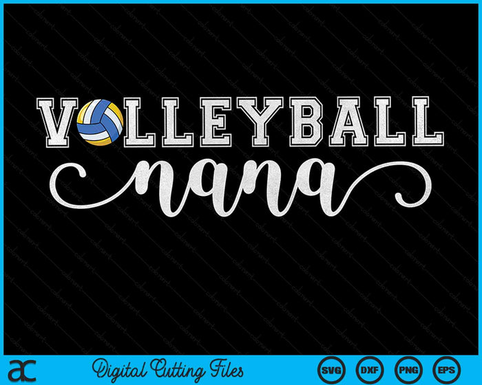 Volleybal Nana Volleybal Sport Minnaar Verjaardag SVG PNG Digitale Snijbestanden 
