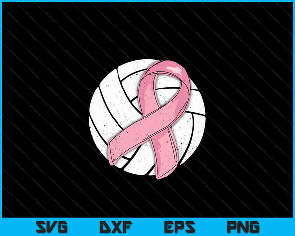 Volleyball pink ribbon breast cancer awareness sport lover SVG cut file