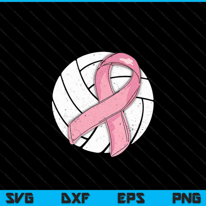Volleyball pink ribbon breast cancer awareness sport lover SVG cut file