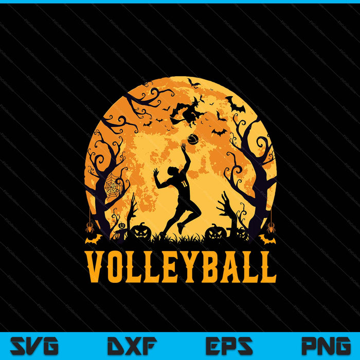 Volleyball player Halloween spooky volleyball lover SVG PNG cut file for Cricut