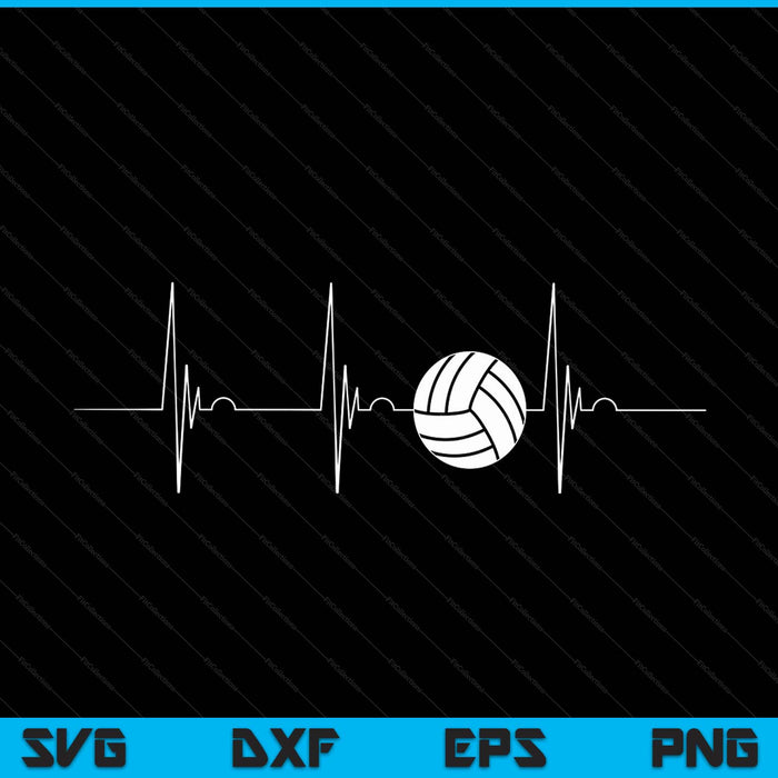 Volleyball Player Heartbeat EKG Pulse Whiffle Ball Game SVG PNG Cutting Printable Files