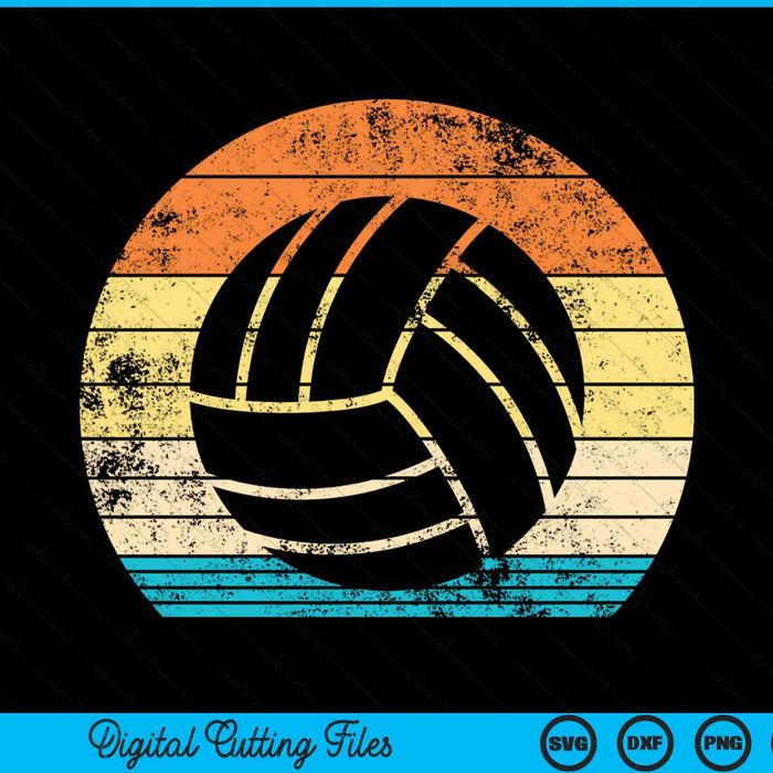 Volleyball silhouette retro SVG cut file