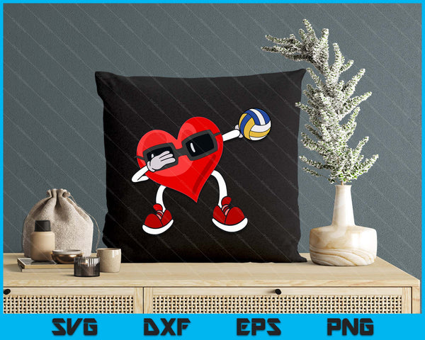 Volleyball Valentines Day Dabbing Heart Kids Boys SVG PNG Digital Printable Files