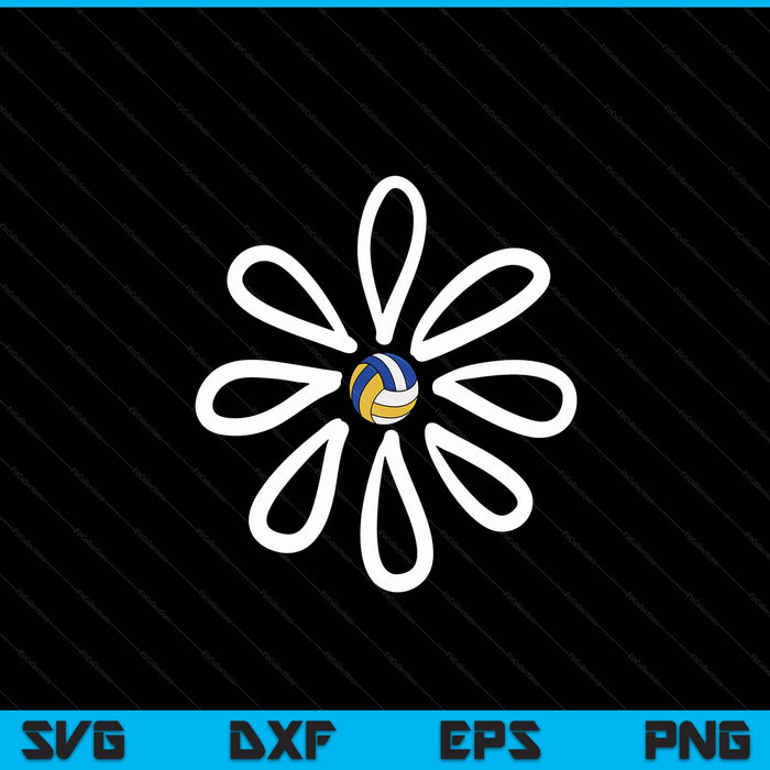 Volleyball flower daisy volleyball center SVG cut file
