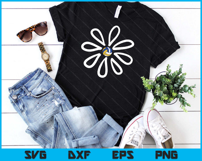 Volleyball shirts Flower Daisy Volleyball center SVG PNG Digital Cutting File