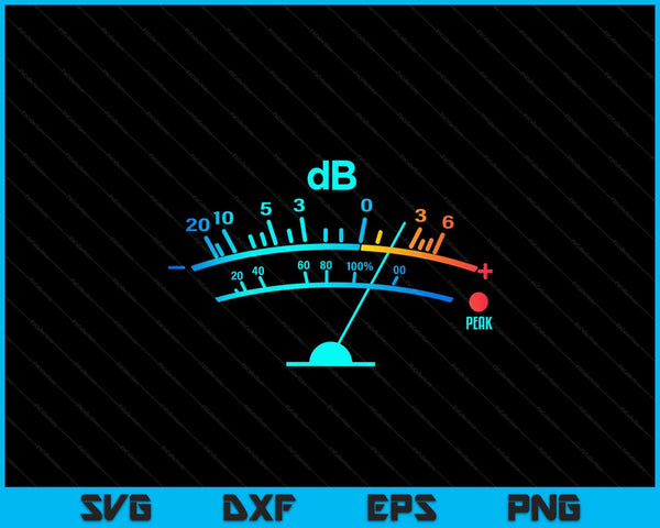 Volume VU-meter Vintage Audio Engineer opname SVG PNG digitale snijbestanden