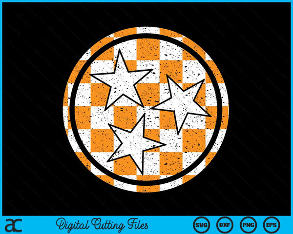 Volunteer state orange and white checkerboard Tennessee SVG cut file