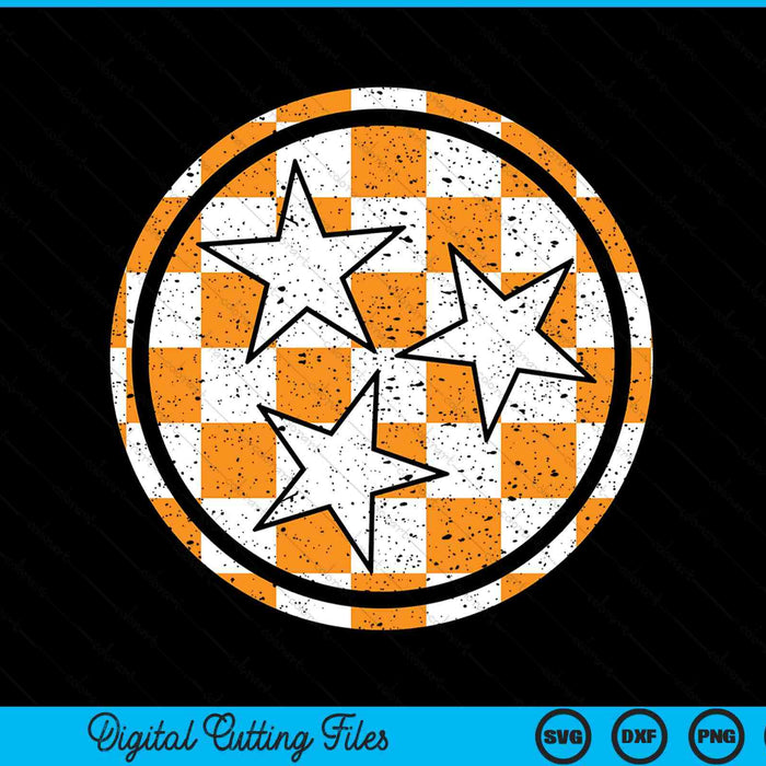 Volunteer state orange and white checkerboard Tennessee SVG cut file