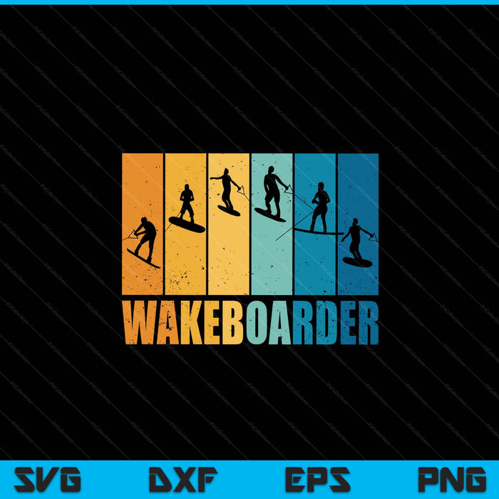 Wakeboarding wakeboarder vintage wakeboard SVG PNG cut file for Cricut