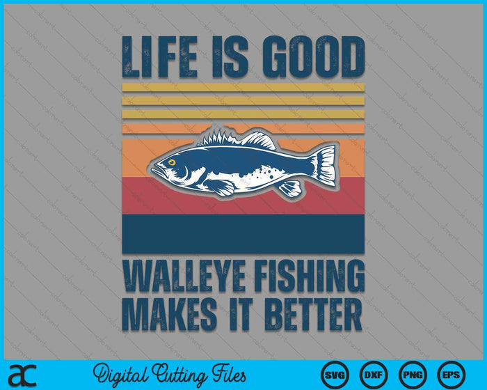 Walleye Fishing Gifts Men Women Kids Freshwater Fish Walleye SVG PNG Digital Cutting File