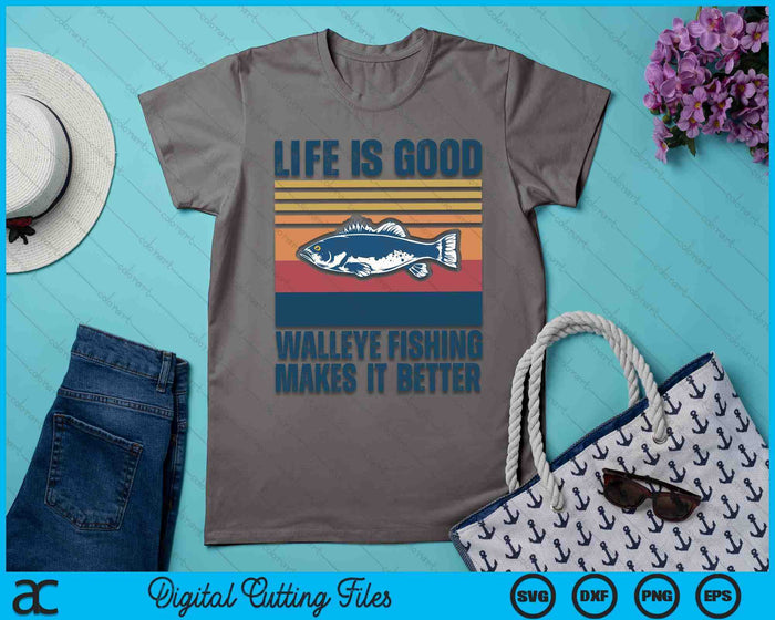 Walleye Fishing Gifts Men Women Kids Freshwater Fish Walleye SVG PNG Digital Cutting File