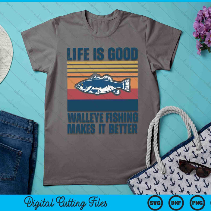 Walleye Fishing Gifts Men Women Kids Freshwater Fish Walleye SVG PNG Digital Cutting File