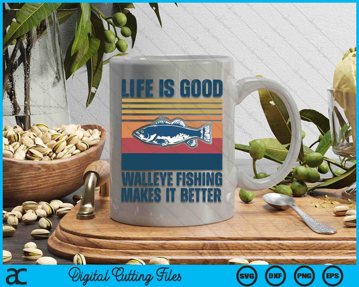 Walleye Fishing Gifts Men Women Kids Freshwater Fish Walleye SVG PNG Digital Cutting File