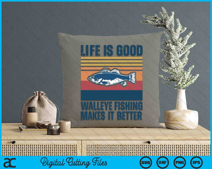 Walleye Fishing Gifts Men Women Kids Freshwater Fish Walleye SVG PNG Digital Cutting File