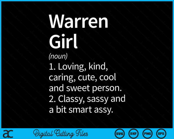 Warren girl mi Michigan home roots SVG cut file