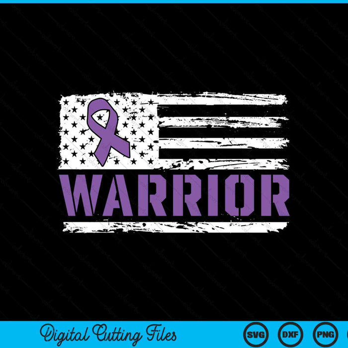 Warrior flag purple support pancreatic cancer awareness SVG cut file