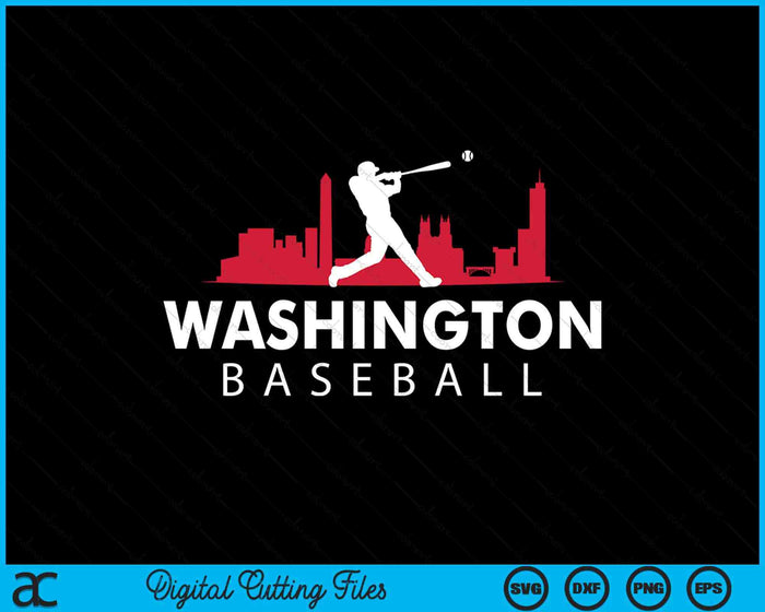 Washington Baseball Vintage Minimalist Retro Baseball Lover SVG PNG Digital Printable Files