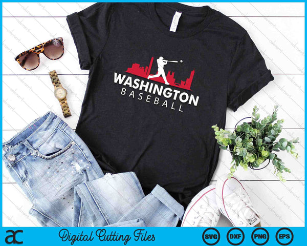 Washington Baseball Vintage Minimalist Retro Baseball Lover SVG PNG Digital Printable Files