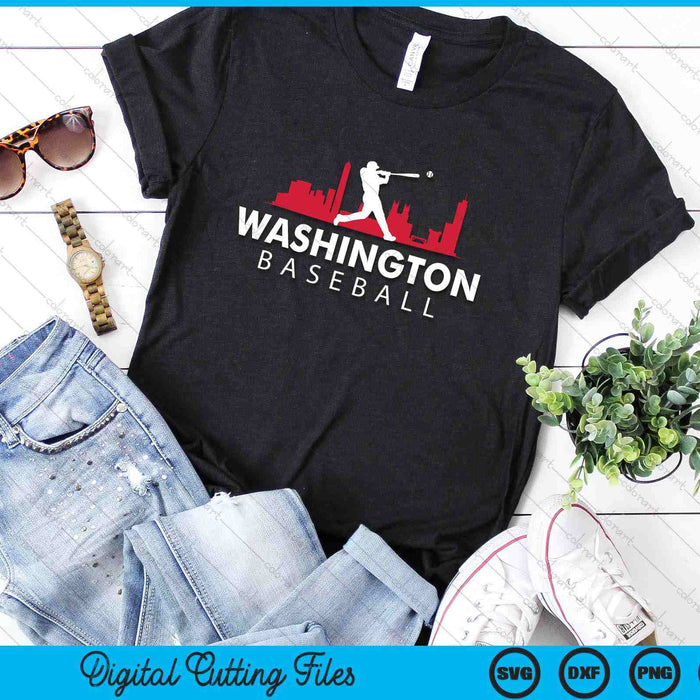 Washington Baseball Vintage Minimalist Retro Baseball Lover SVG PNG Digital Printable Files
