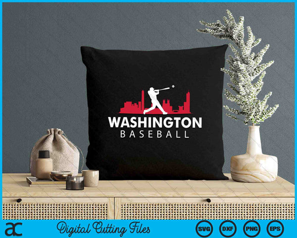 Washington Baseball Vintage Minimalist Retro Baseball Lover SVG PNG Digital Printable Files