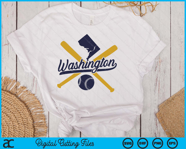 Washington Baseball Vintage Wisconsin Pride Love City SVG PNG Digital Cutting Files