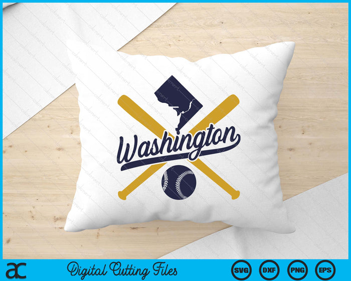 Washington Baseball Vintage Wisconsin Pride Love City SVG PNG Digital Cutting Files