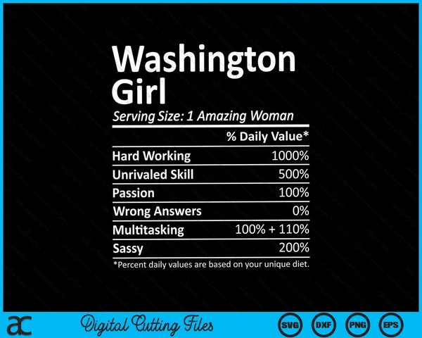 Washington Girl DC Washington State Funny City Home Roots SVG PNG Cutting Printable Files