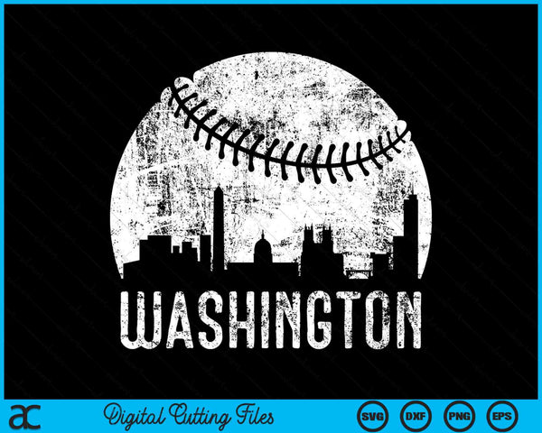 Washington Skyline Vintage Washington Baseball SVG PNG Digital Cutting Files