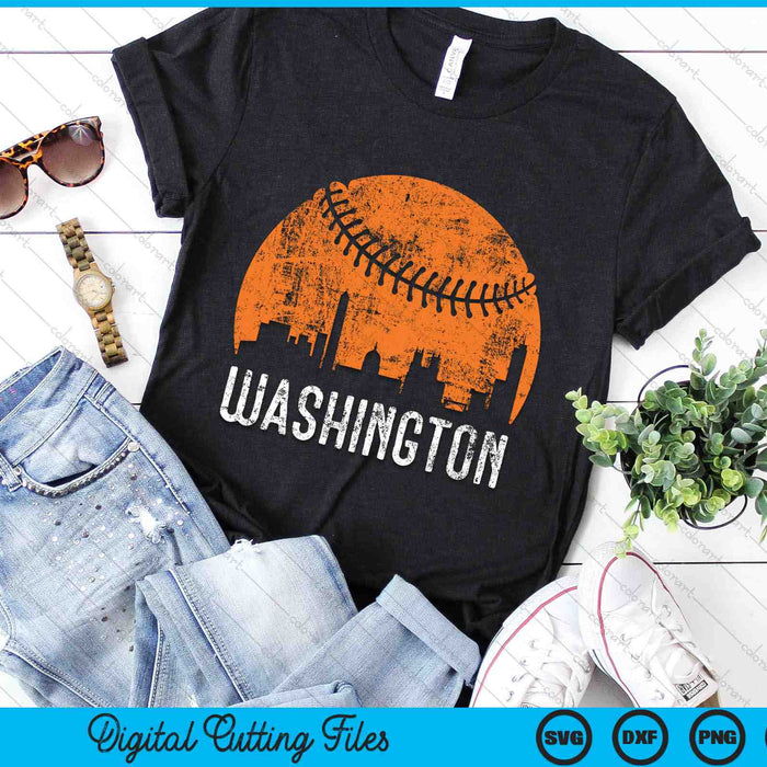 Washington Skyline Washington Baseball SVG PNG Digital Cutting Files
