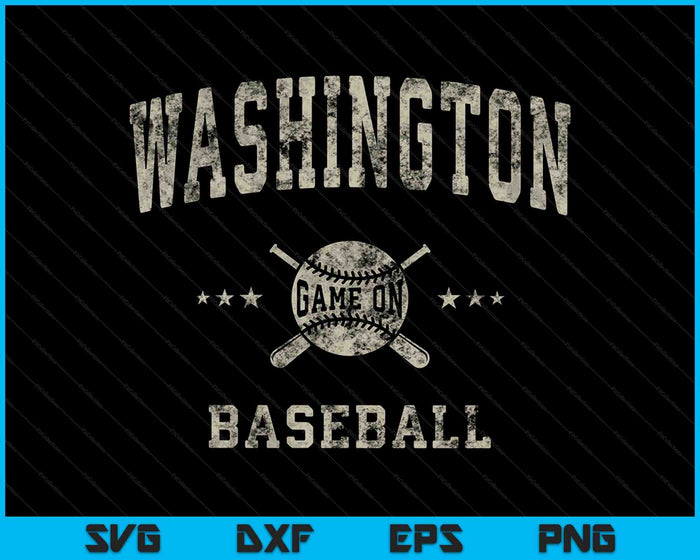 Washington Vintage Baseball Throwback SVG PNG Cutting Printable Files