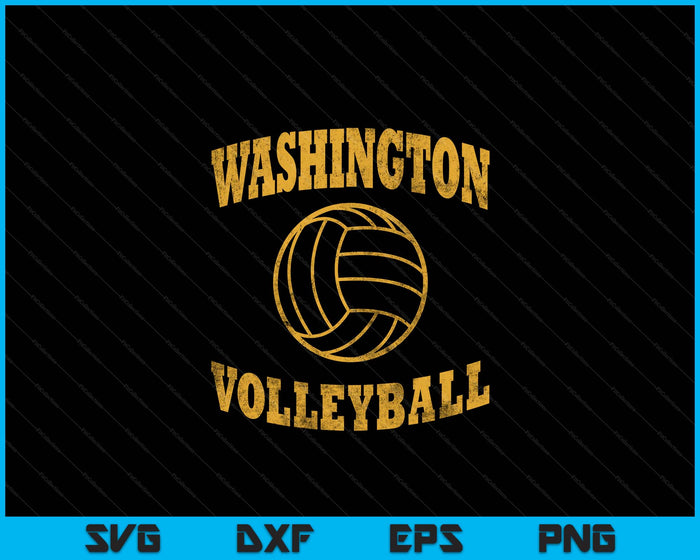 Washington Volleyball Classic Vintage Distressed SVG PNG Digital Cutting Files
