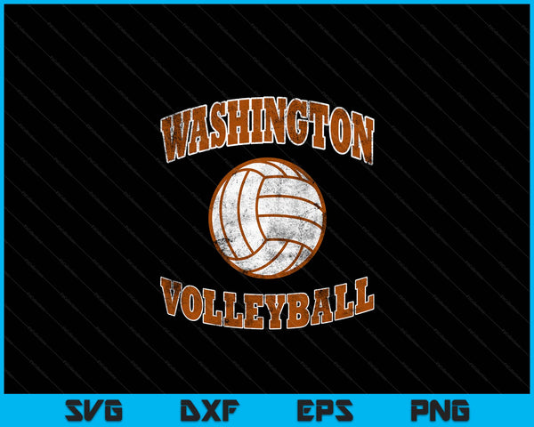 Washington Volleyball Vintage Distressed SVG PNG Digital Cutting Files