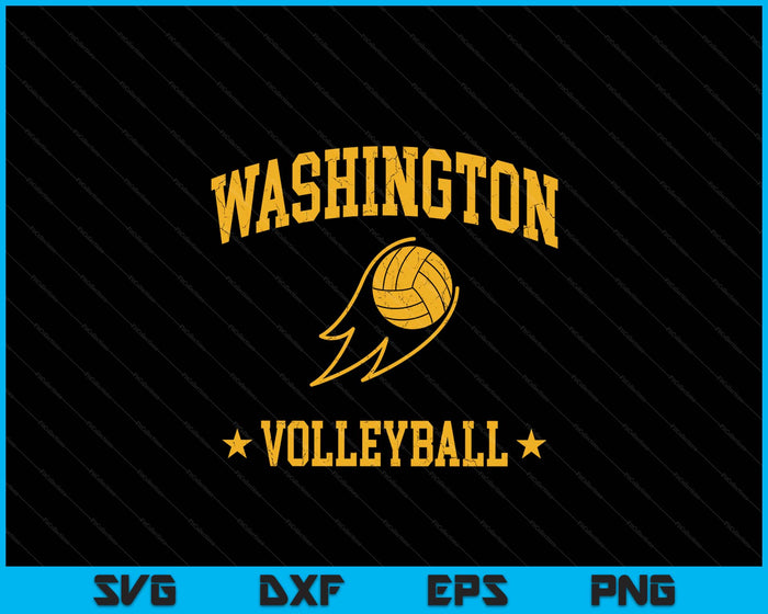 Washington Volleyball Vintage Gameday Retro Volleyball Lover SVG PNG Digital Printable Files