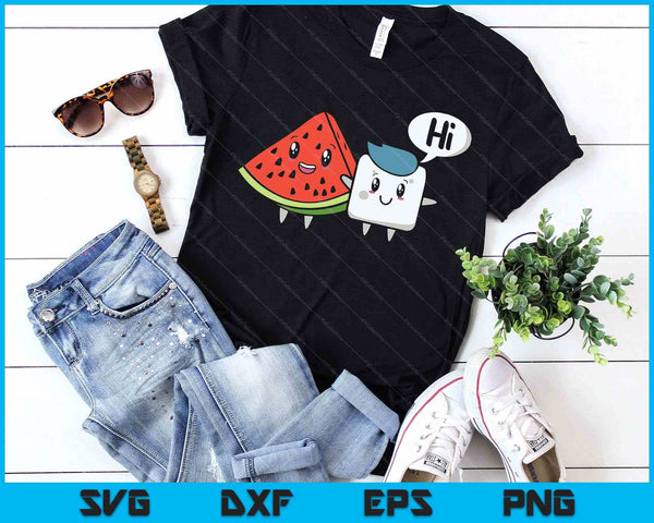 Watermelon Fruit Sugar Hi Funny Saying Quote Tropical Fruit SVG PNG Digital Printable Files