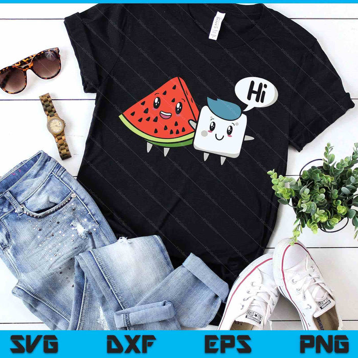 Watermelon Fruit Sugar Hi Funny Saying Quote Tropical Fruit SVG PNG Digital Printable Files