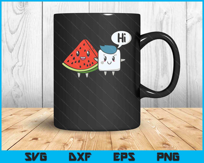 Watermelon Fruit Sugar Hi Funny Saying Quote Tropical Fruit SVG PNG Digital Printable Files