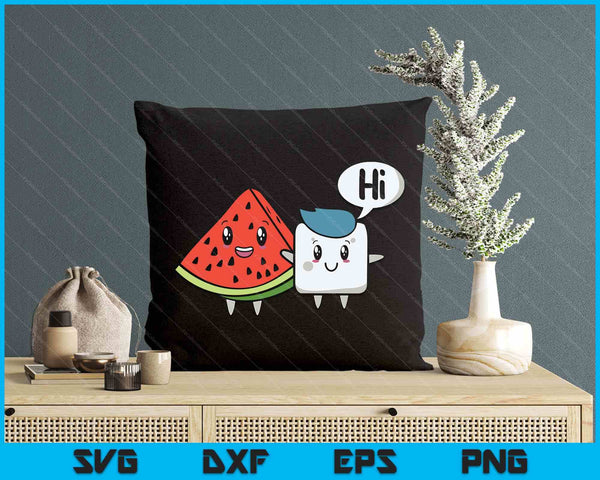 Watermelon Fruit Sugar Hi Funny Saying Quote Tropical Fruit SVG PNG Digital Printable Files