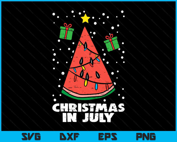 Xmas Tree Lights Christmas In July Funny Summer SVG PNG Digital Printable Files