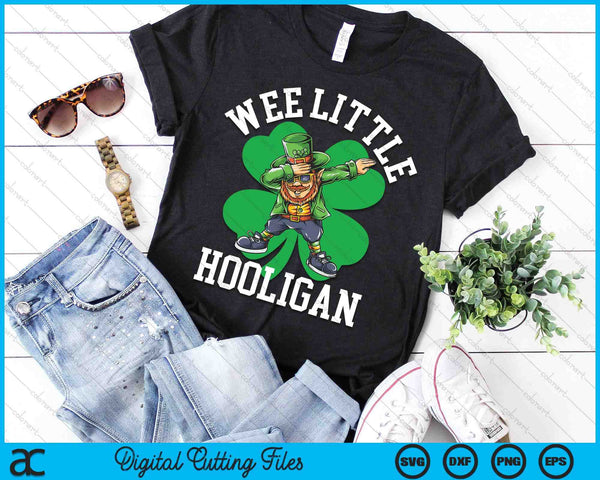 Wee Little Hooligan Boys St Patrick's Day Dabbing Leprechaun SVG PNG Digital Printable Files