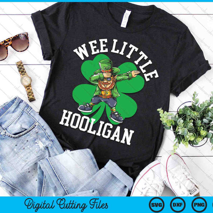 Wee Little Hooligan Boys St Patrick's Day Dabbing Leprechaun SVG PNG Digital Printable Files