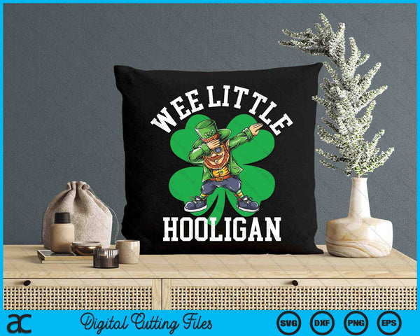 Wee Little Hooligan Boys St Patrick's Day Dabbing Leprechaun SVG PNG Digital Printable Files