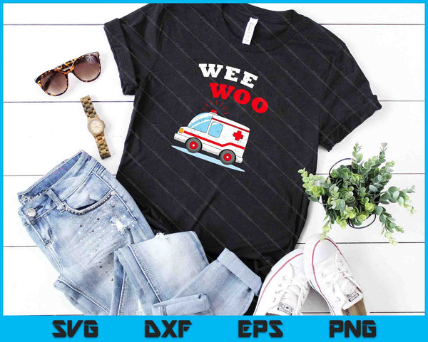 Wee Woo Ambulance AMR Funny EMS EMT Paramedic SVG PNG Cutting Printable Files - on a t-shirt