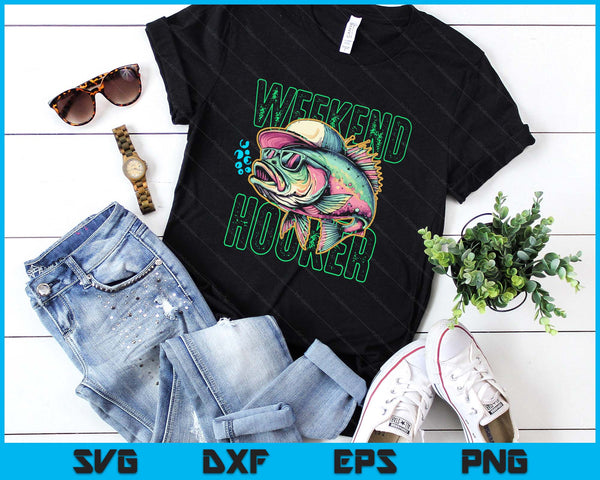 Weekend Hooker Colorful Fishing SVG PNG Digital Printable Files