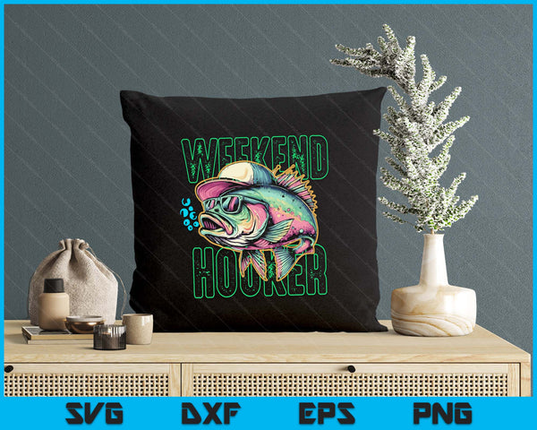 Weekend Hooker Colorful Fishing SVG PNG Digital Printable Files