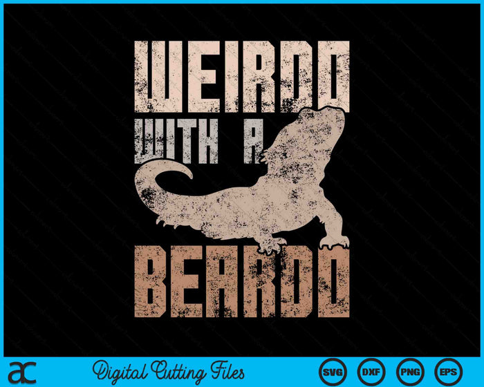 Weirdo met een Beardo baardagaam hagedis Gecko huisdier reptiel SVG PNG digitale afdrukbare bestanden